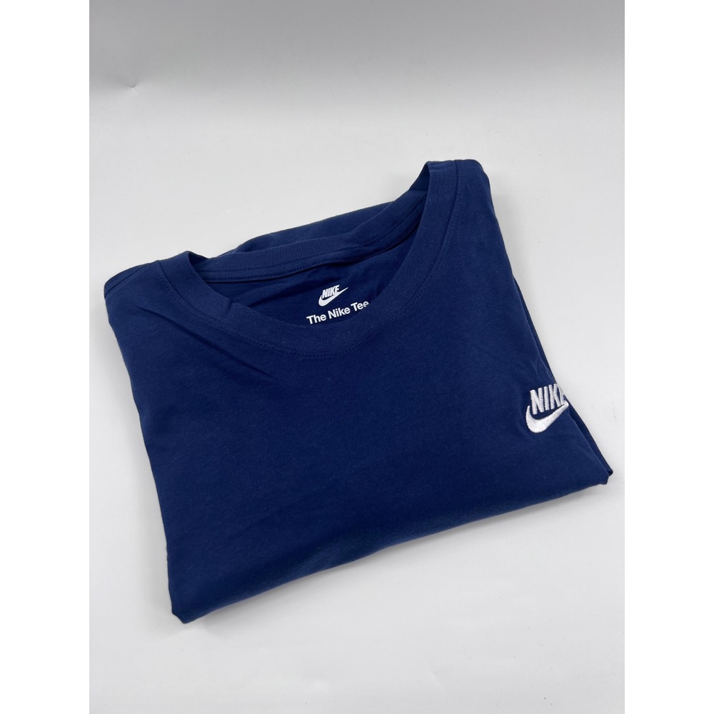 Nike Mens The Nike Tee Midnight Navy Short Sleeve Embroidered Logo AR4997-410 XL